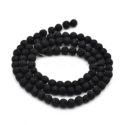 Natural Lava Rock Round Bead Strands G-M169-4mm-03-1