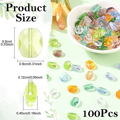 100Pcs 10 Styles Glass Imitation Austrian Crystal Beads GLAA-YW0005-64-1