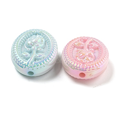 UV Plating Iridescent Acrylic Beads X-OACR-G039-19-1