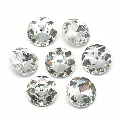 Pointed Back Glass Rhinestone Cabochons RGLA-T029-25mm-01-1