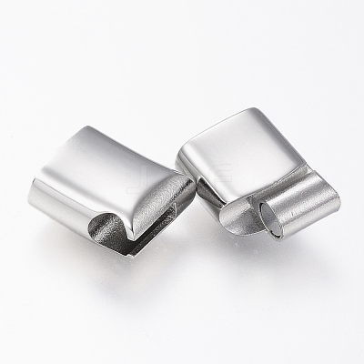 Tarnish Resistant 304 Stainless Steel Magnetic Clasps with Glue-in Ends X-STAS-G157-14P-12x7mm-1