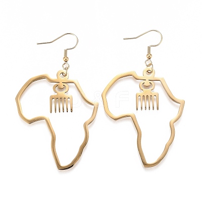 PVD Vacuum Plating 201 Stainless Steel Dangle Earrings EJEW-O101-03G-1