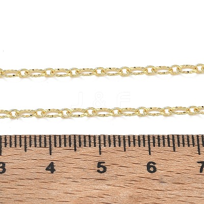 3MM Brass Textured Oval Link Chain Necklaces for Women KK-CBA2293-13G-1