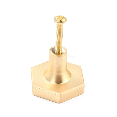 Hexagon with Grid Pattern Brass Box Handles & Knobs DIY-P054-A02-1