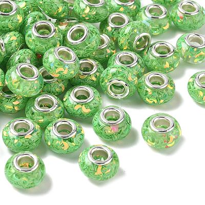 Transparent Resin Rondelle European Beads RESI-S023-05-1