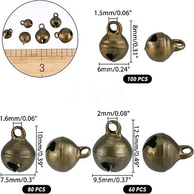 240Pcs 3 Style Brass Charms KK-CA0003-10-1