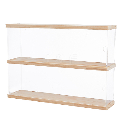 2-Tier Transparent Acrylic Toys Action Figures Display Boxs ODIS-WH0063-01-1