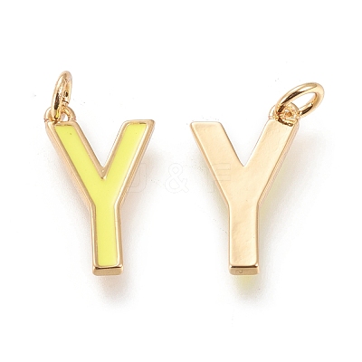 Brass Enamel Pendants KK-R139-02Y-1