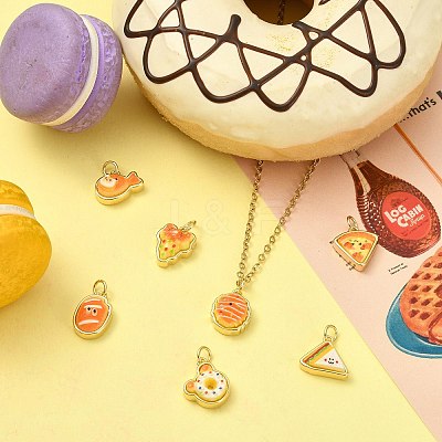 7Pcs 7 Styles Brass Pendants KK-CJ0005-63-1
