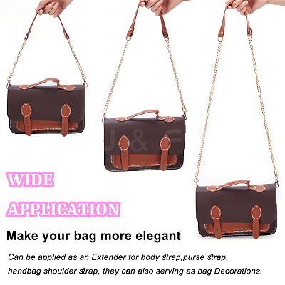 3Pcs 3 Style PU Leather Curb Chain Bag Straps FIND-WR0010-42A-1