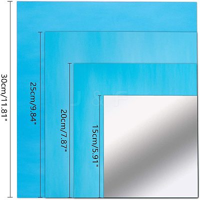 PET Plastic Mirror Wall Stickers AJEW-WH0018-68C-1
