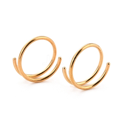 Double Nose Ring for Single Piercing AJEW-C010-02G-02-1