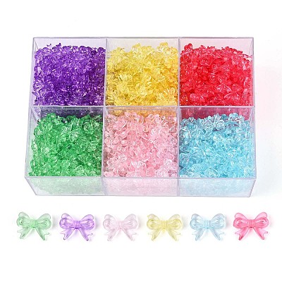 650-700G 6 Colors Transparent Acrylic Beads OACR-T029-84M-1