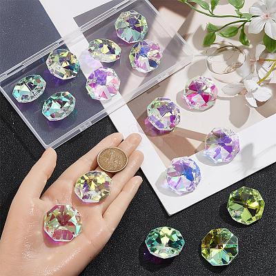 16Pcs Octagon Sew on Glass Rhinestone GLAA-SP0001-83B-01-1