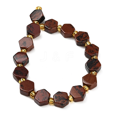 Natural Mahogany Obsidian Beads Strands G-F833-B12-01-1