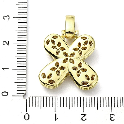 Brass Micro Pave Clear Cubic Zirconia Pendants KK-M279-01G-X-1