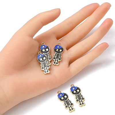 5Pcs Alloy Enamel Pendants ENAM-YW0001-49C-1