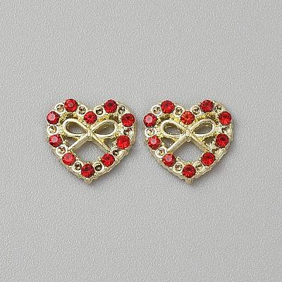 Heart with Bowknot Alloy Glass Cabochons MRMJ-WH0202-012C-G-1
