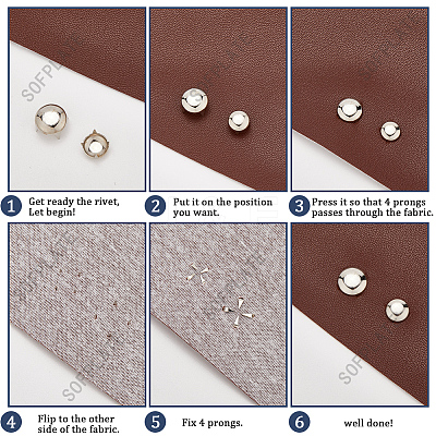 240Pcs 3 Styles Brass Four-Claw Rivets KK-SP0002-45P-1