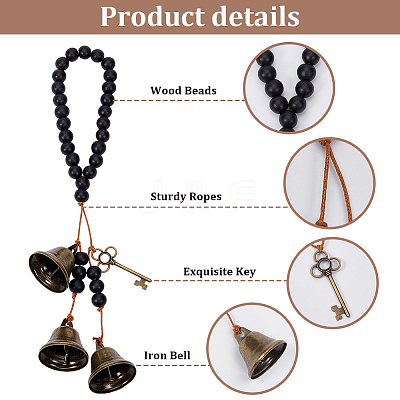 Iron Bell Pendant Decorations HJEW-OC00024-1