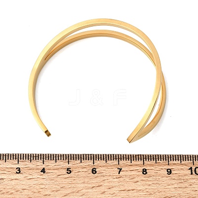 304 Stainless Steel Cuff Bangles for Women BJEW-D408-29G-1