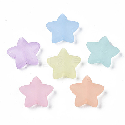 Transparent Frosted Acrylic  Beads FACR-N002-01A-1