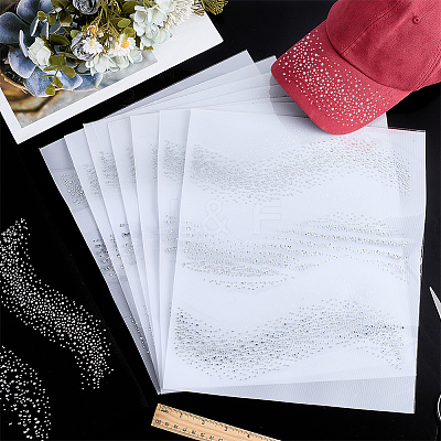 14Pcs Glass Rhinestone HTV Transfer Vinyl Sheets DIY-FG0010-29D-1
