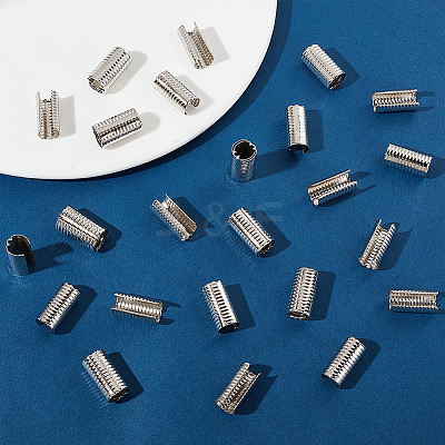 200Pcs Iron Folding Crimp Ends IFIN-GA0001-50B-1