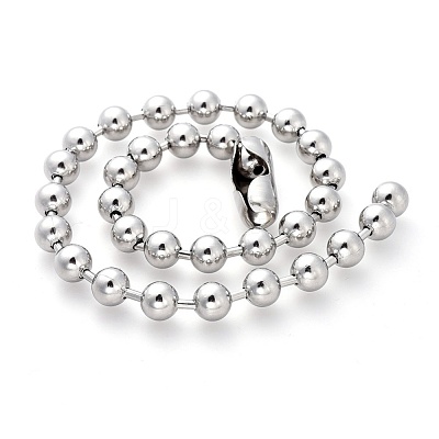 Non-Tarnish 304 Stainless Steel Ball Chain Necklaces NJEW-G326-03P-1