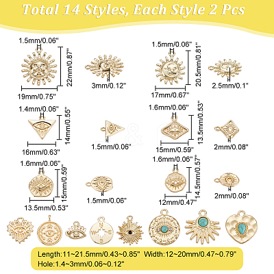 28pcs 14 style Zinc Alloy Pendants PALLOY-AR0001-32-1