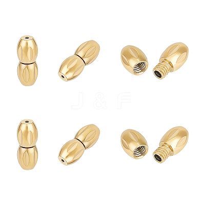 6Pcs 304 Stainless Steel Screw Clasps STAS-UN0050-12-1