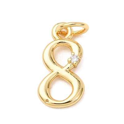 Brass Micro Pave Cubic Zirconia Pendants KK-D019-28G-08-1