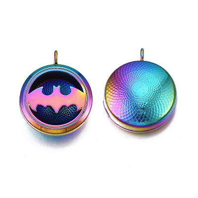 Rack Plating Alloy Locket Pendants PALLOY-S119-098-1