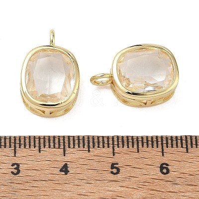 Brass Pave Clear Cubic Zirconia Pendants CU-CBA42CA-04A-G-1