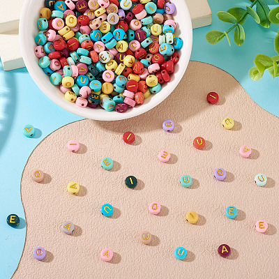 500Pcs 5 Colors Opaque Acrylic Beads OACR-TA0003-87-1