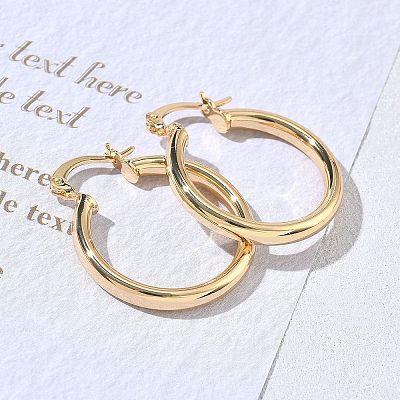 Brass Hoop Earrings for Women KK-CBA4112-03G-1