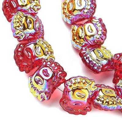Electroplate Baking Paint Transparent Glass Beads Strands GL-CBA17FF-01A-1
