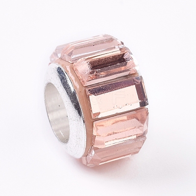 Glass European Beads GPDL-WH0001-01A-1
