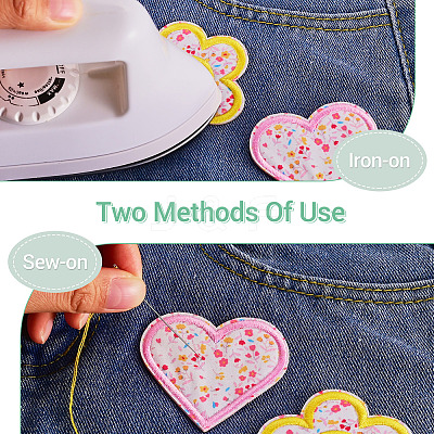 8 Bags 4 Colors Polyester Embroider Self-adhesion Thread Iron on/Sew On Patches PATC-TA0001-51-1