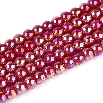 Electroplate Opaque Glass Beads Strands GLAA-T032-P4mm-AB23-1