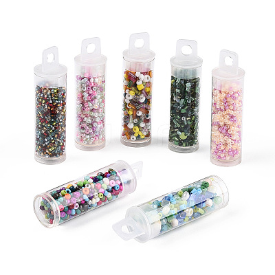 7 Bottles DIY Glass Seed Beads Sets DIY-N006-01A-1