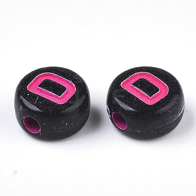 Opaque Black Acrylic Beads MACR-N008-17D-1