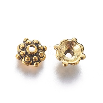 Tibetan Style Alloy Bead Caps X-GLF0664Y-1