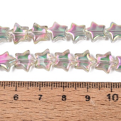 Electroplate Transparent Glass Beads Strands EGLA-N056-04A-A03-1