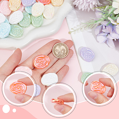 50Pcs Opaque Acrylic Beads SACR-SC0001-29-1