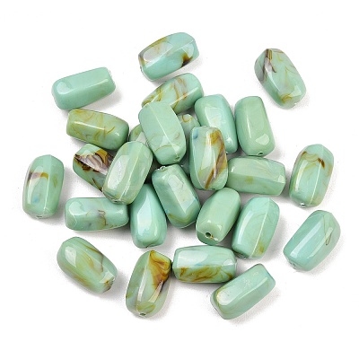 Two Tone Opaque Acrylic Imitation Gemstone Beads OACR-T033-02-1