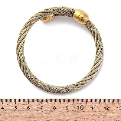 304 Stainless Steel Torque Bangles for Women BJEW-P310-25GP02-1