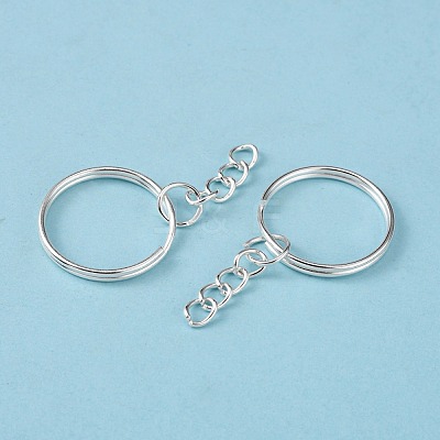 Silver Color Plated Iron Split Key Rings X-IFIN-H047-S-1