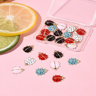 24Pcs 5 Styles Alloy Enamel Pendants ENAM-FS0002-94-1