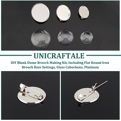 DIY Blank Dome Brooch Making Kit DIY-UN0004-73-1